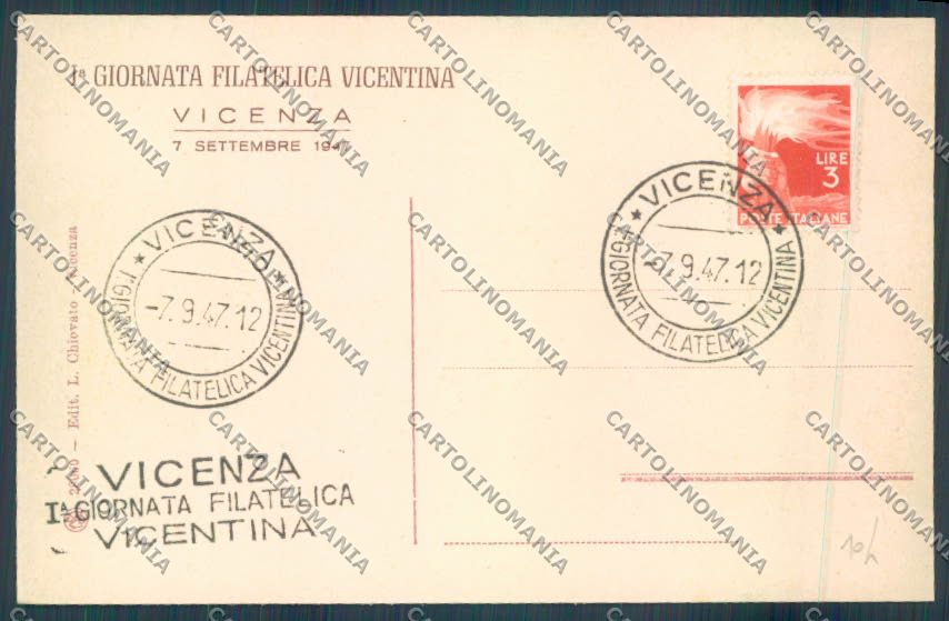 Vicenza Città Giornata Filatelica Vicentina cartolina ZB7337 – retro