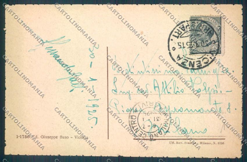 Vicenza Città cartolina ZB7357 – retro