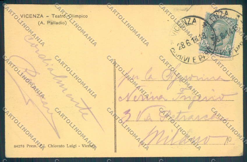 Vicenza Città cartolina ZB7393 – retro
