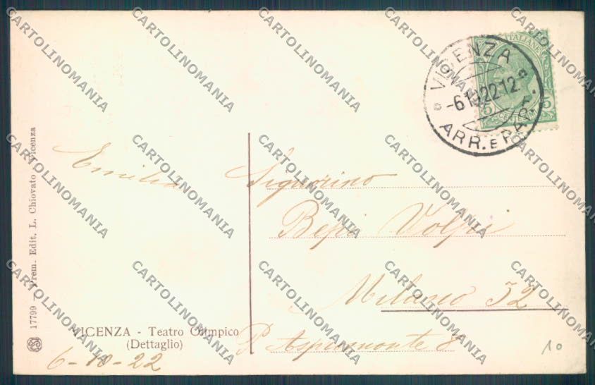 Vicenza Città cartolina ZB7400 – retro