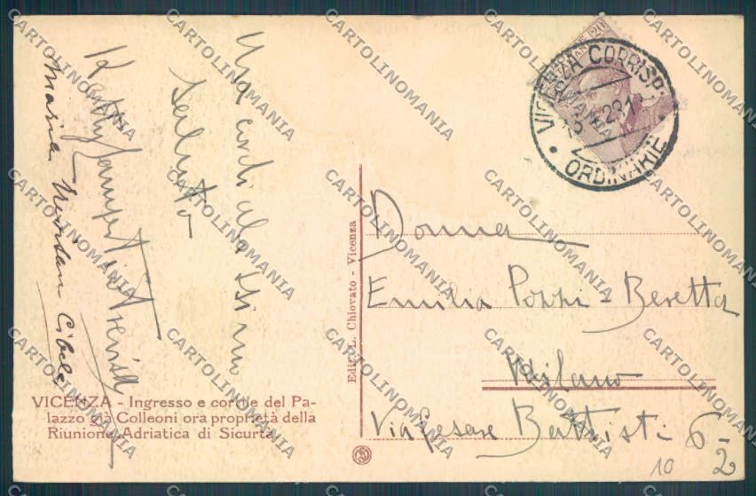 Vicenza Città cartolina ZB7412 – retro