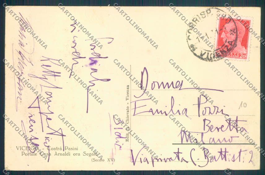 Vicenza Città cartolina ZB7413 – retro