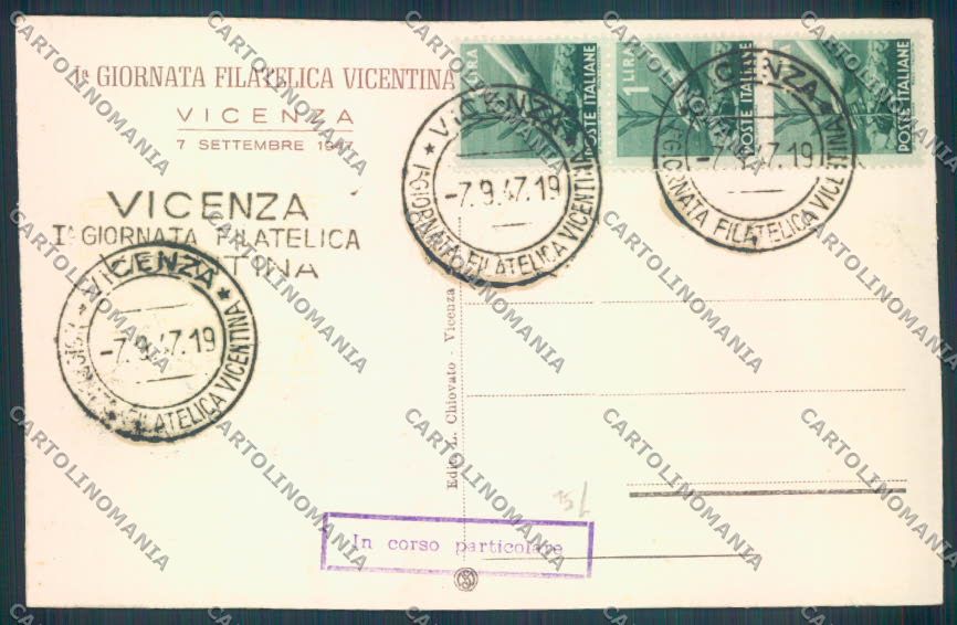 Vicenza Città Giornata Filatelica Vicentina cartolina ZB7495 – retro