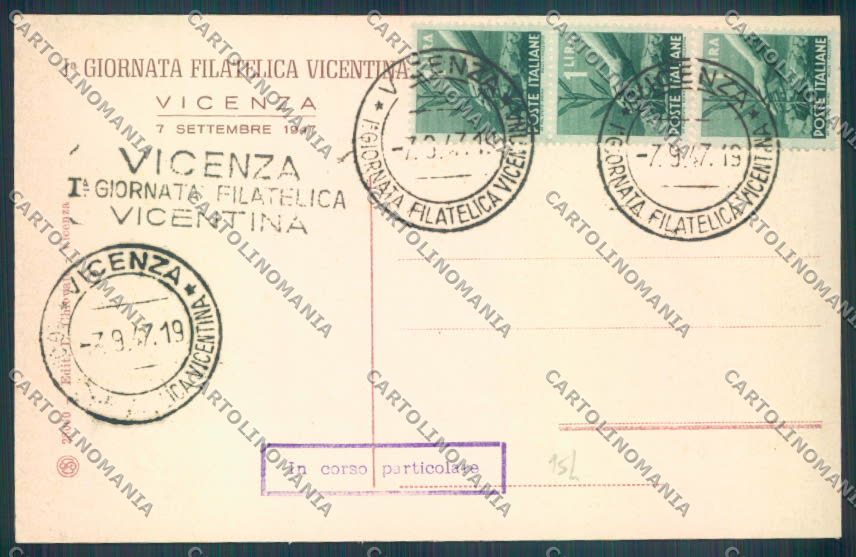Vicenza Città Giornata Filatelica Vicentina cartolina ZB7497 – retro