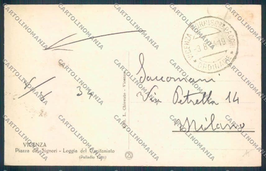Vicenza Città cartolina ZB7505 – retro