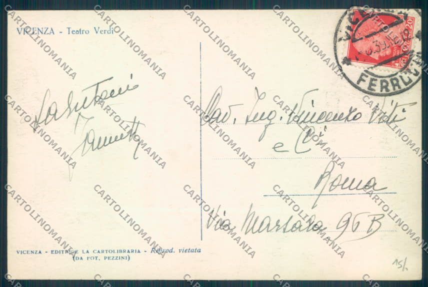 Vicenza Città Foto cartolina ZB7590 – retro