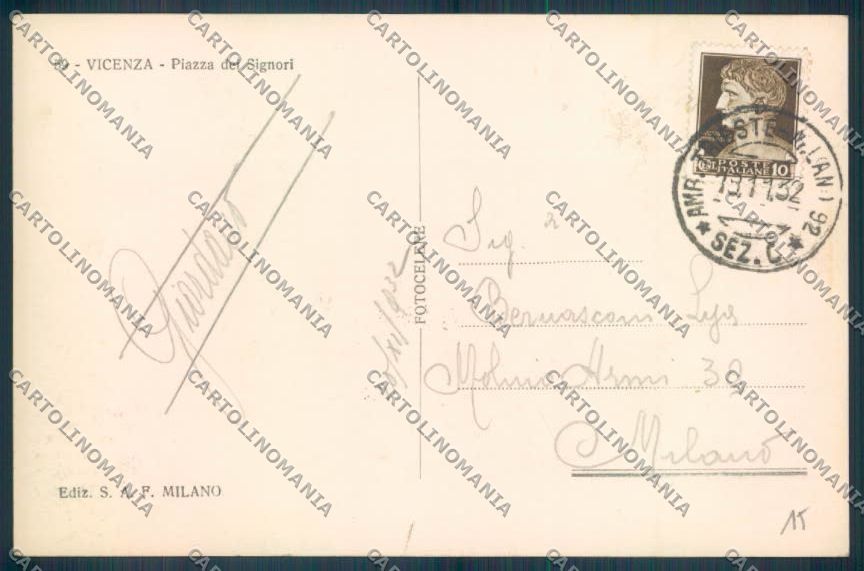 Vicenza Città Foto cartolina ZB7595 – retro