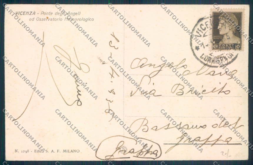 Vicenza Città cartolina ZB7628 – retro