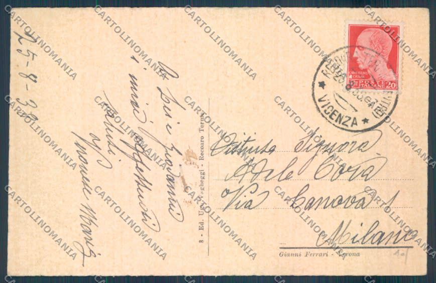 Vicenza Recoaro Terme cartolina ZB7692 – retro