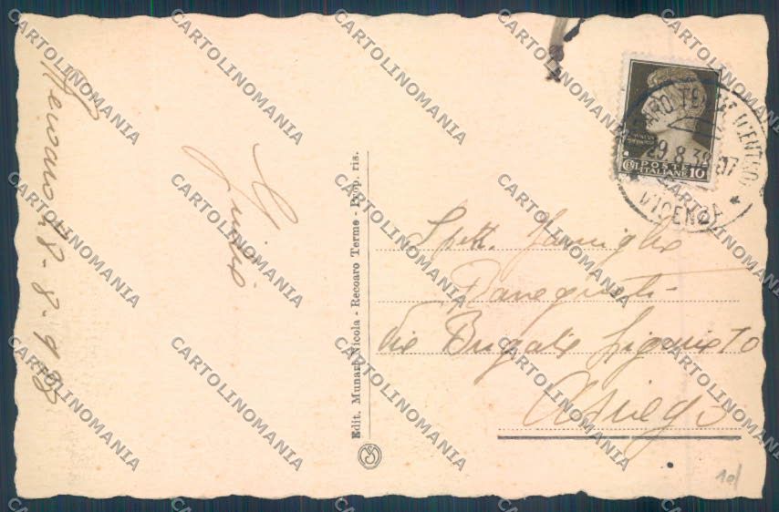 Vicenza Recoaro Terme cartolina ZB7693 – retro