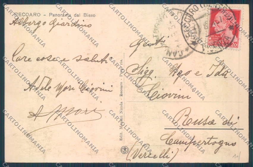 Vicenza Recoaro Terme cartolina ZB7695 – retro