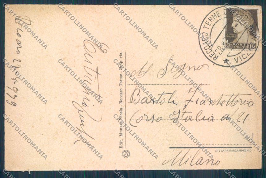 Vicenza Recoaro Terme cartolina ZB7719 – retro