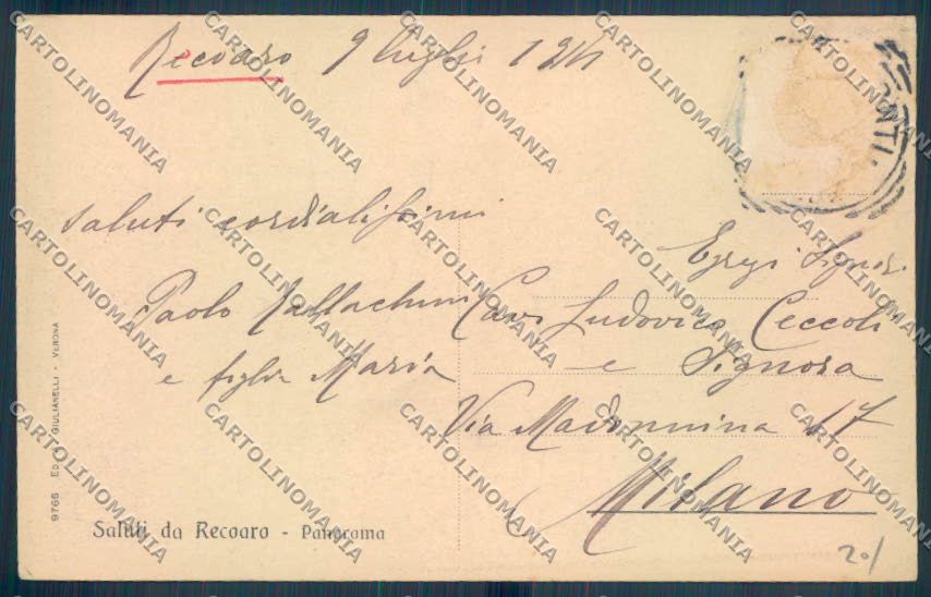 Vicenza Recoaro Terme cartolina ZB7750 – retro