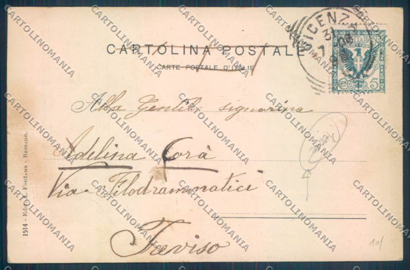 Vicenza Bassano del Grappa PIEGHE cartolina ZB7794 – retro