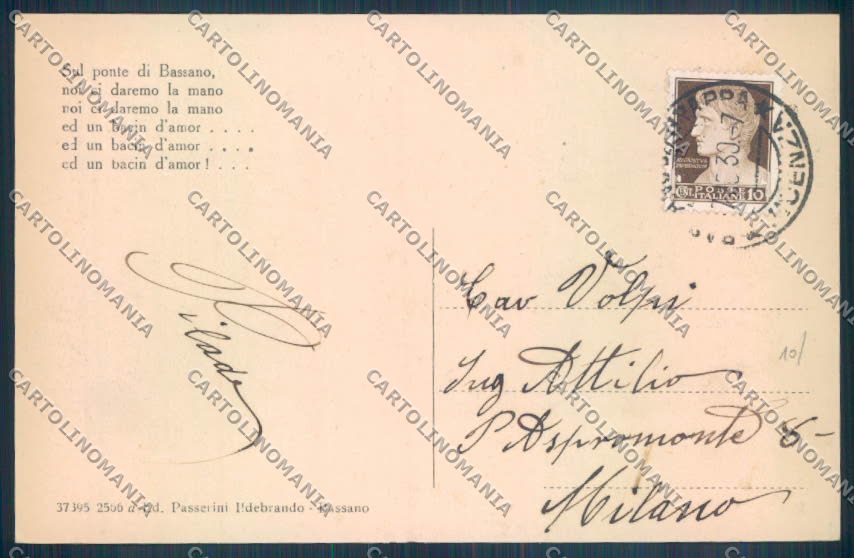 Vicenza Bassano del Grappa Chiaro di Luna cartolina ZB7802 – retro