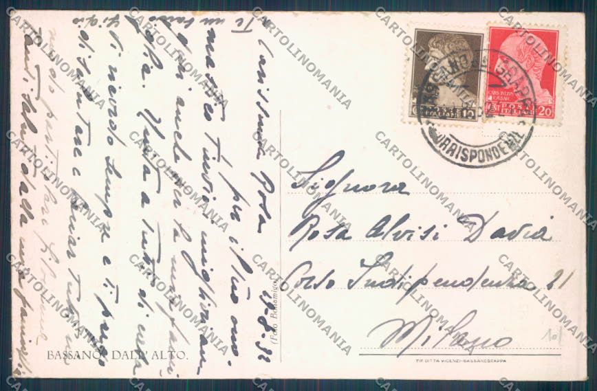 Vicenza Bassano del Grappa cartolina ZB7813 – retro