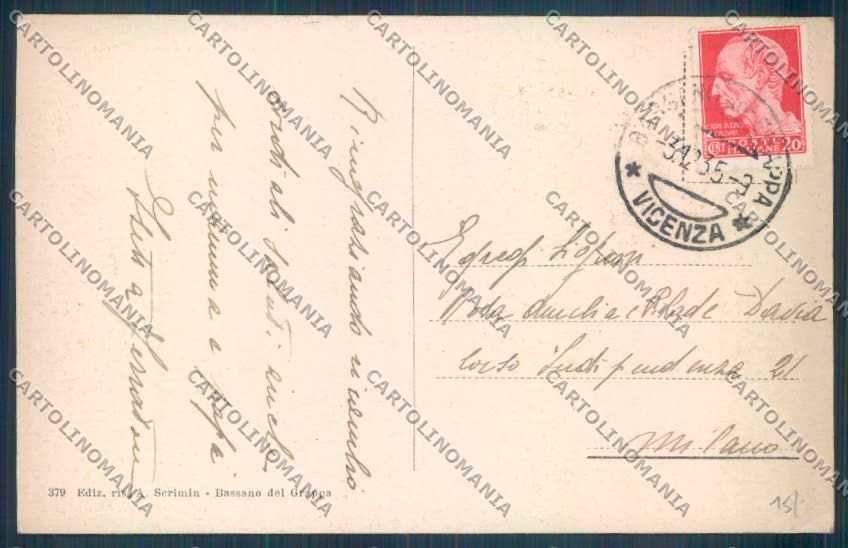Vicenza Bassano del Grappa cartolina ZB7831 – retro