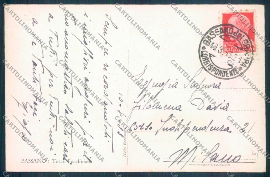 Vicenza Bassano del Grappa cartolina ZB7881 – retro