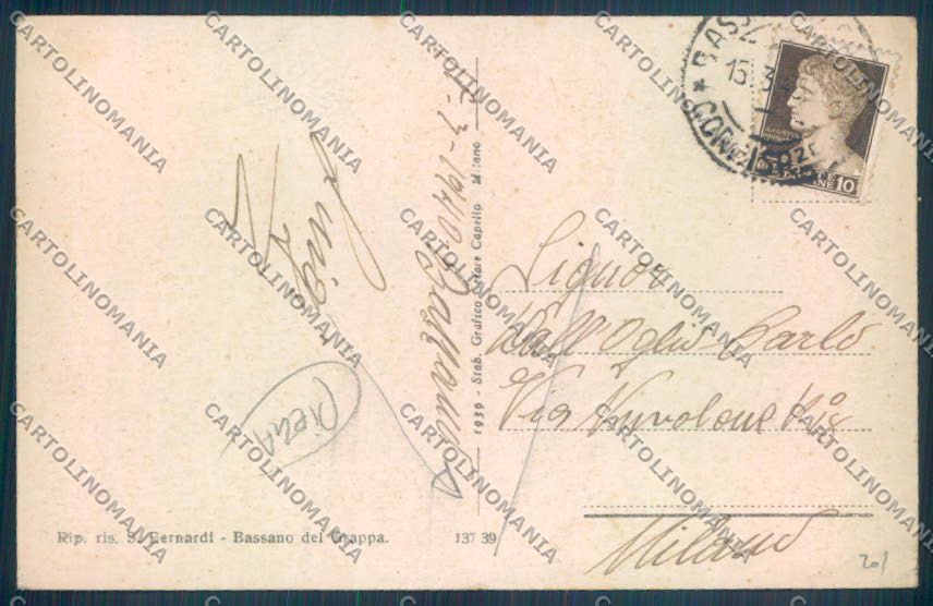 Vicenza Bassano del Grappa Porta delle Grazie PIEGA cartolina ZB7882 – retro