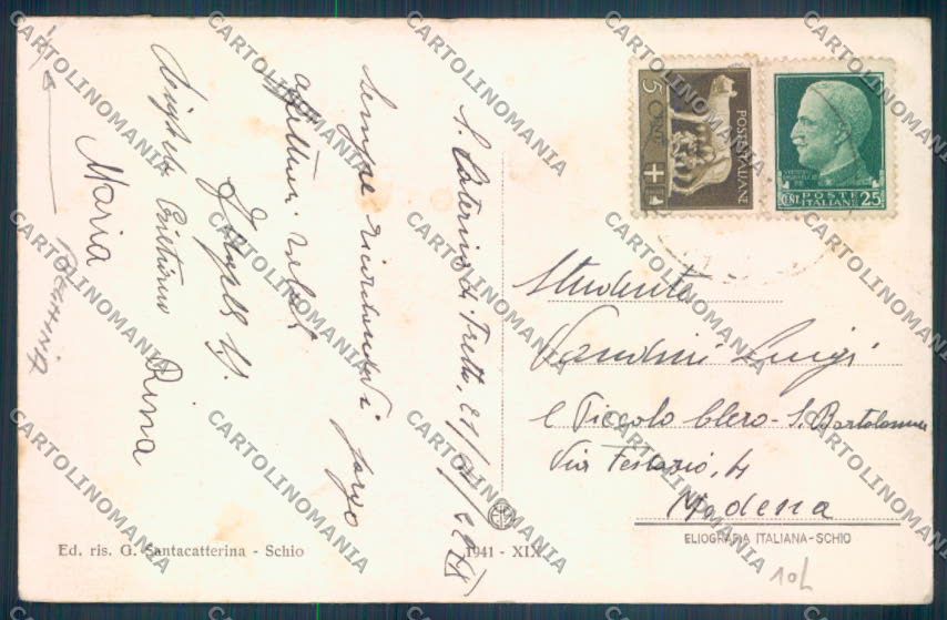 Vicenza Schio PIEGHINA cartolina ZB7920 – retro
