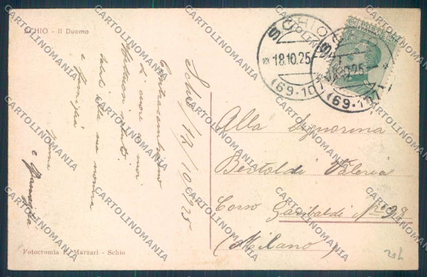 Vicenza Schio cartolina ZB8000 – retro