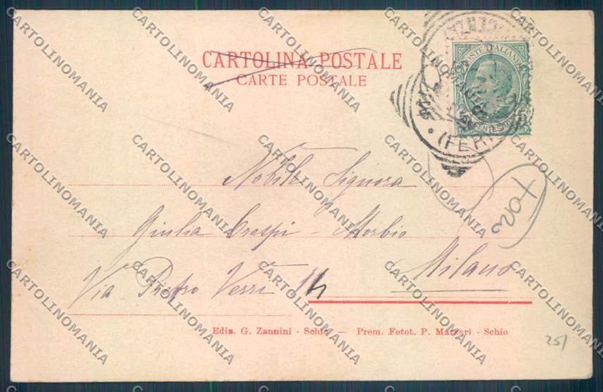 Vicenza Schio Asilo Infantile Alessandro Rossi FORO cartolina ZB8003 – retro