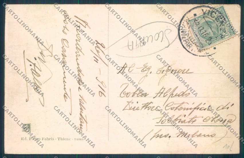 Vicenza Thiene SCOLLATA cartolina ZB8010 – retro