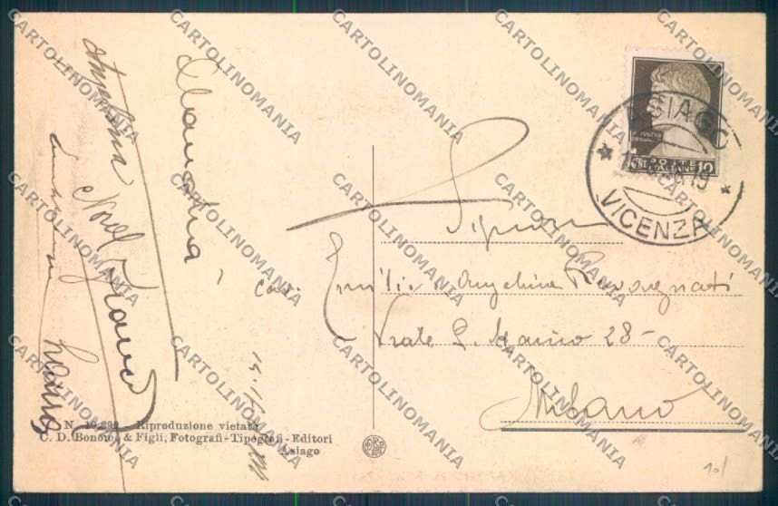 Vicenza Asiago cartolina ZB8051 – retro