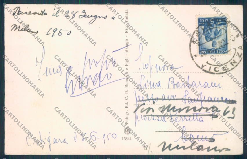Vicenza Asiago cartolina ZB8063 – retro