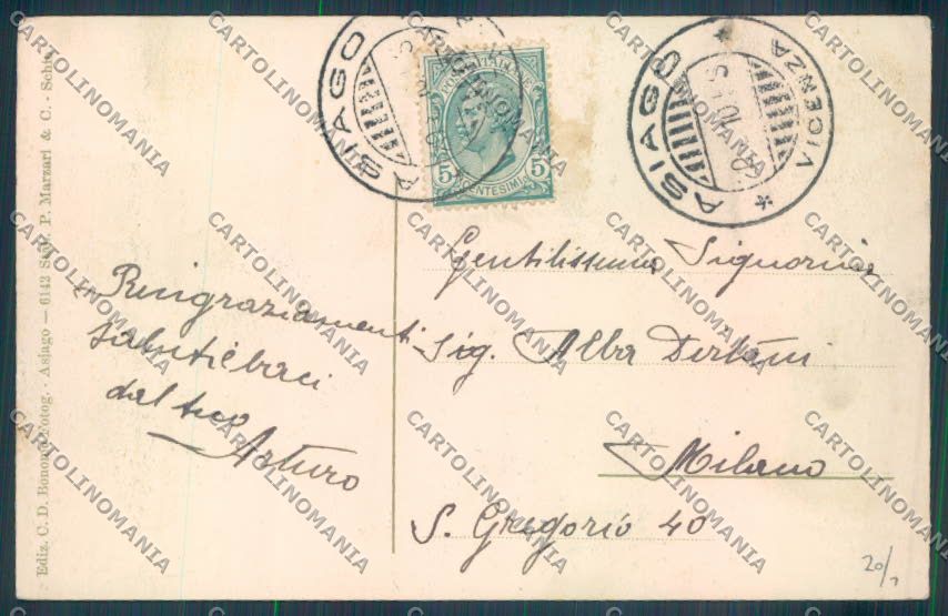 Vicenza Altipiano di Asiago cartolina ZB8088 – retro