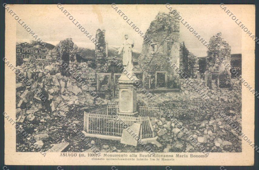 Vicenza Asiago Monumento Beata Bonomo STRAPPINO cartolina ZB8095 – fronte