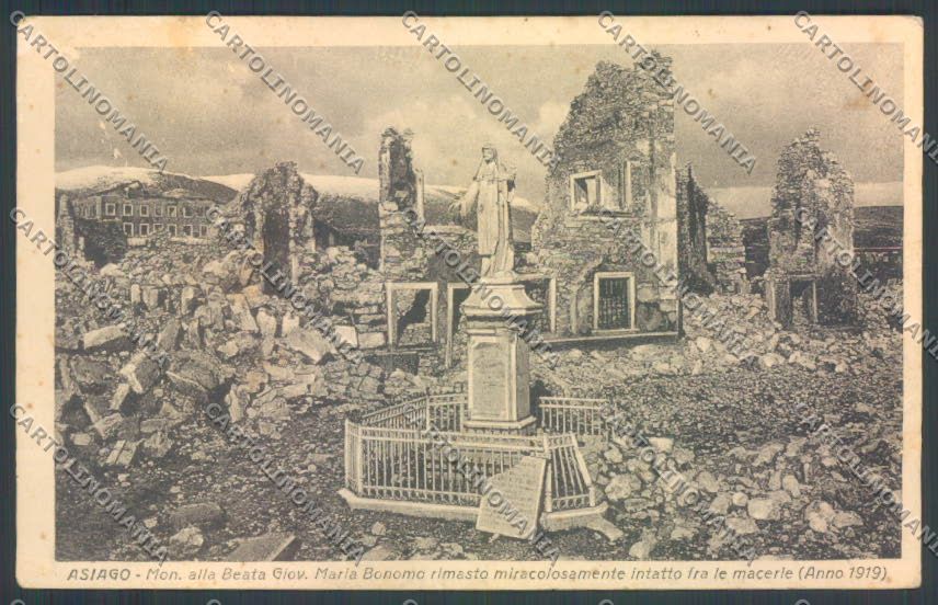 Vicenza Asiago Monumento Beata Bonomo ABRASA PIEGHINE cartolina ZB8103 – fronte