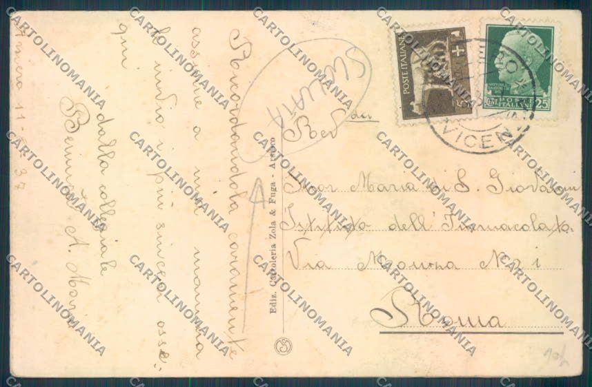 Vicenza Arsiero Cartiera Rossi SCOLLATA cartolina ZB8182 – retro