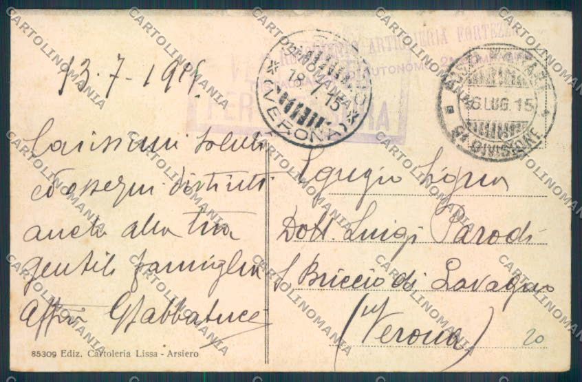 Vicenza Arsiero Fogazzaro cartolina ZB8186 – retro