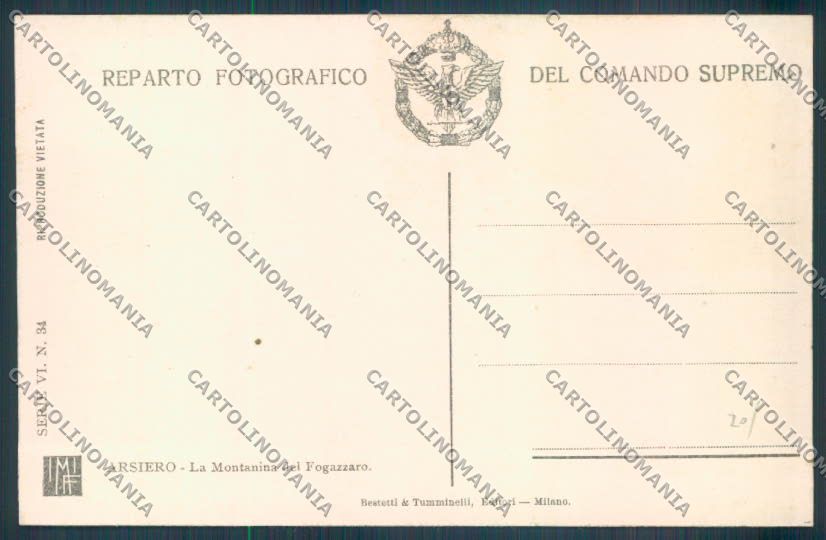 Vicenza Arsiero Reparto Fotografico Comando Supremo Rovine cartolina ZB8194 – retro