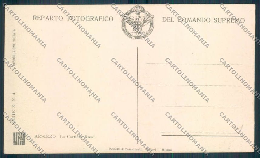 Vicenza Arsiero Reparto Fotografico Comando Supremo Rossi cartolina ZB8195 – retro