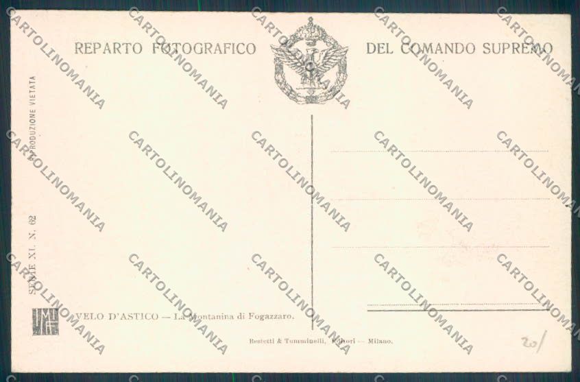 Vicenza Velo d'Astico Reparto Fotografico Supremo Fogazzaro cartolina ZB8220 – retro
