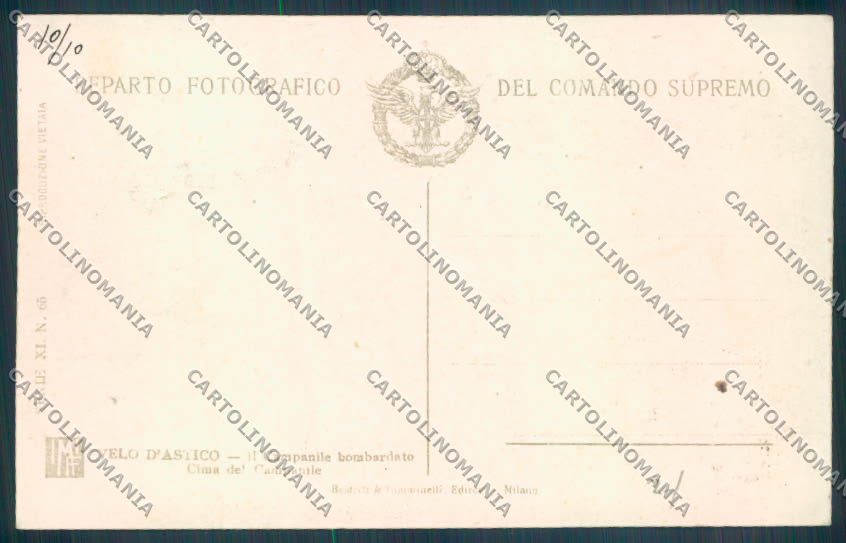 Vicenza Velo d'Astico Reparto Fotografico Comando Supremo cartolina ZB8221 – retro