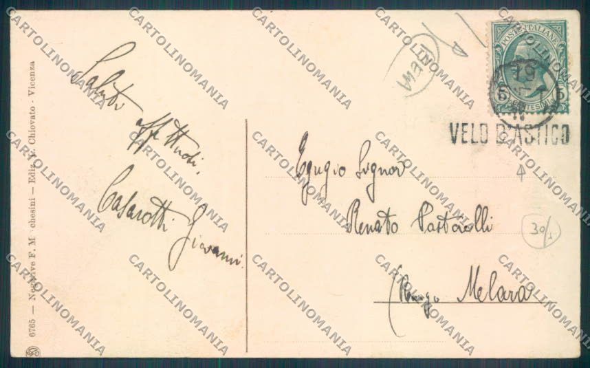 Vicenza Velo d'Astico Un Saluto da Fogazzaro PIEGA cartolina ZB8225 – retro