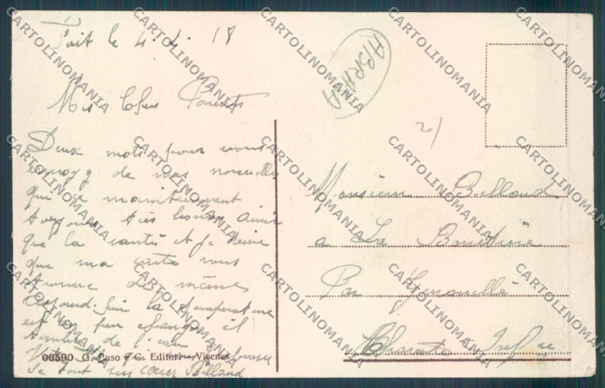 Vicenza Montecchio Maggiore Scuole Vittorio Emanuele ABRASA cartolina ZB8239 – retro