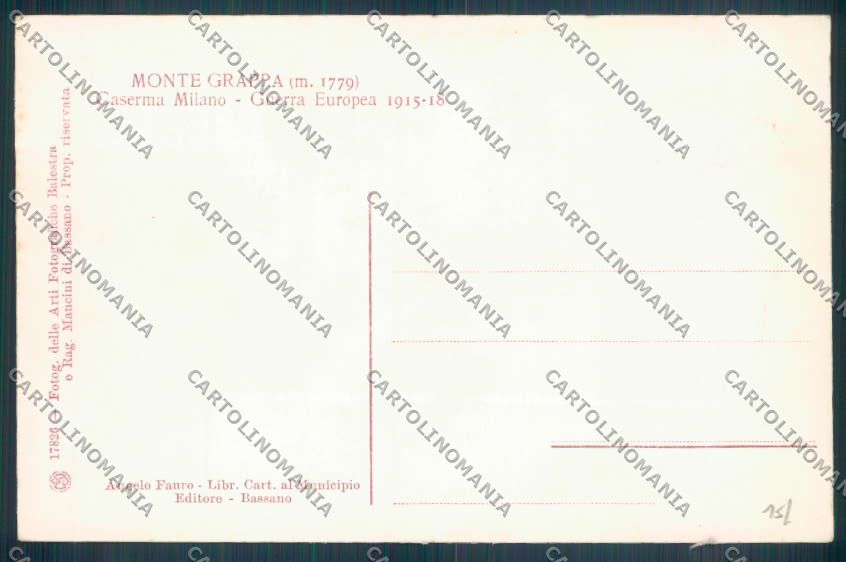 Belluno Monte Grappa Caserma Milano cartolina ZB8349 – retro