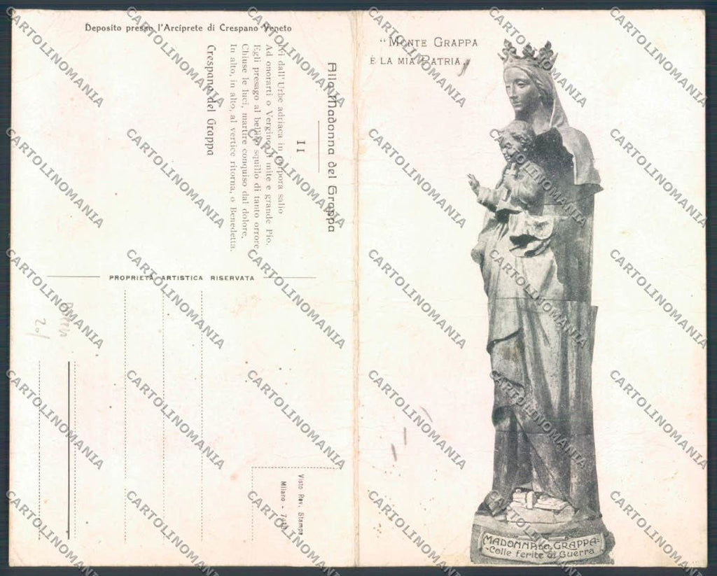 Vicenza Crespano Veneto Madonna Grappa Ferita di Guerra Doppia cartolina ZB8353 – fronte