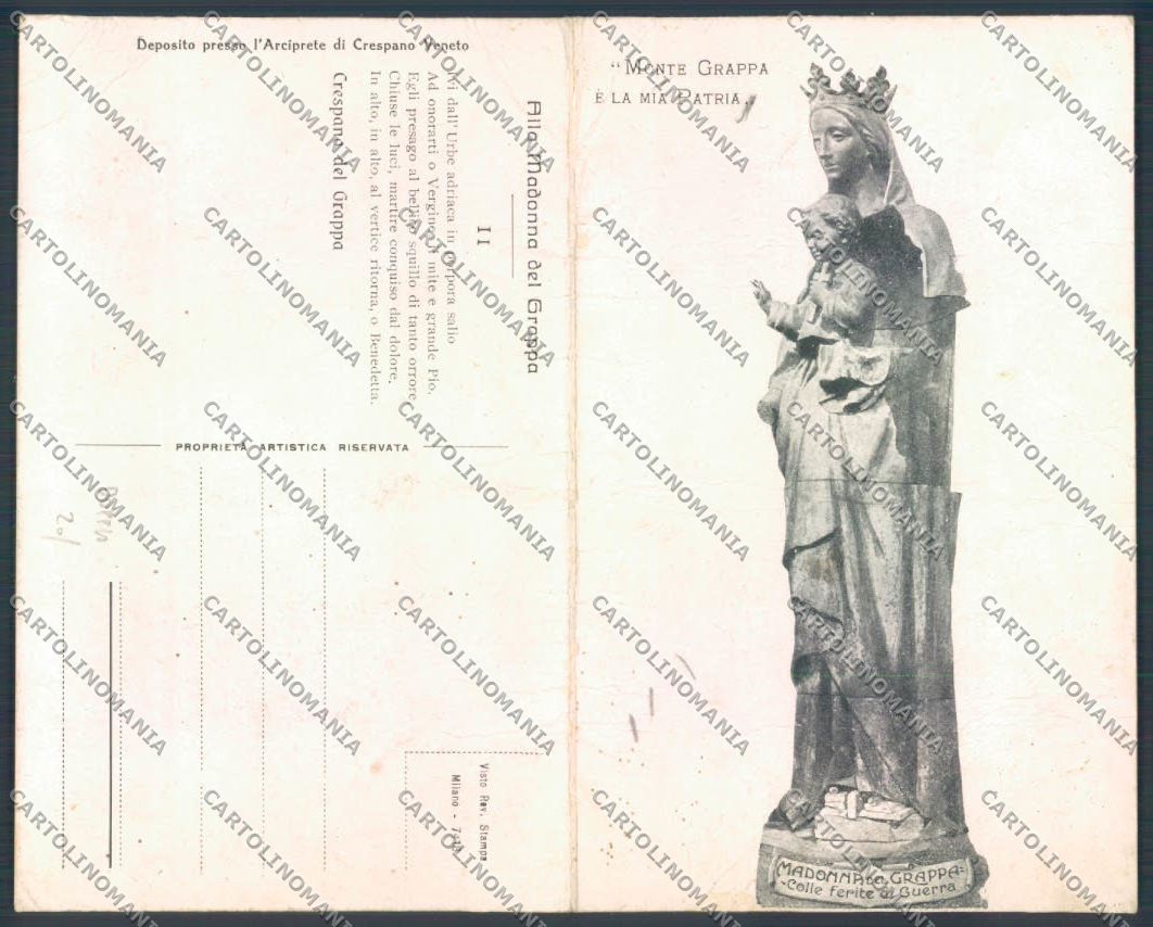 Vicenza Crespano Veneto Madonna Grappa Ferita di Guerra Doppia cartolina ZB8353 – fronte