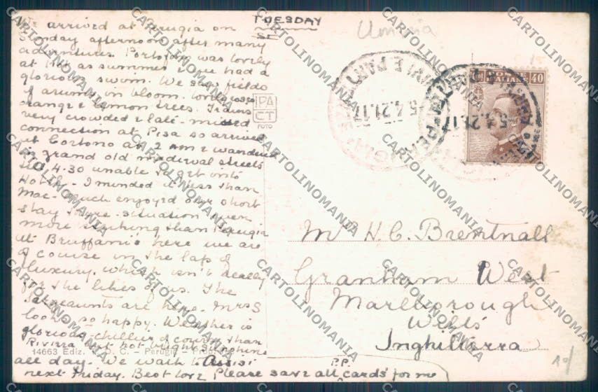 Perugia Città PIEGHINE cartolina ZB8378 – retro
