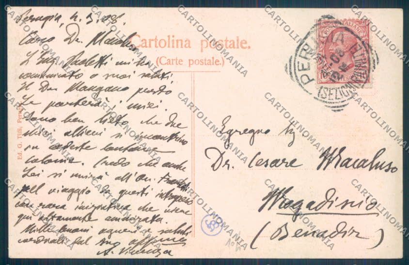 Perugia Città ABRASA cartolina ZB8397 – retro