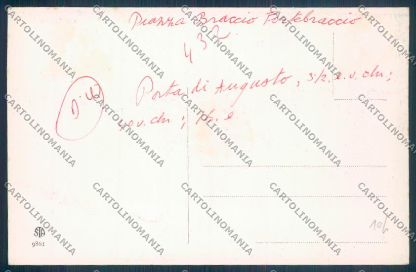 Perugia Città ABRASA cartolina ZB8400 – retro