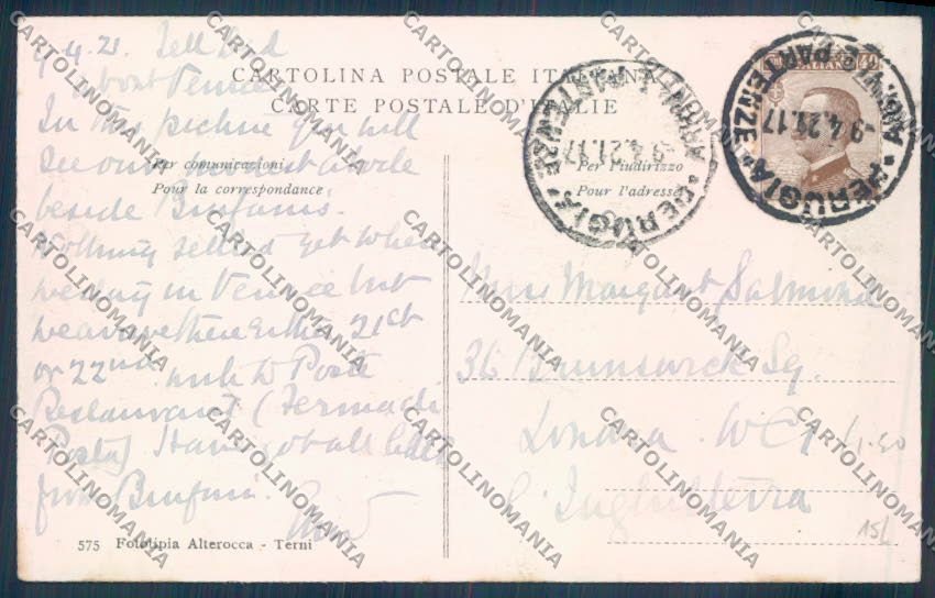 Perugia Città FORO Alterocca cartolina ZB8469 – retro