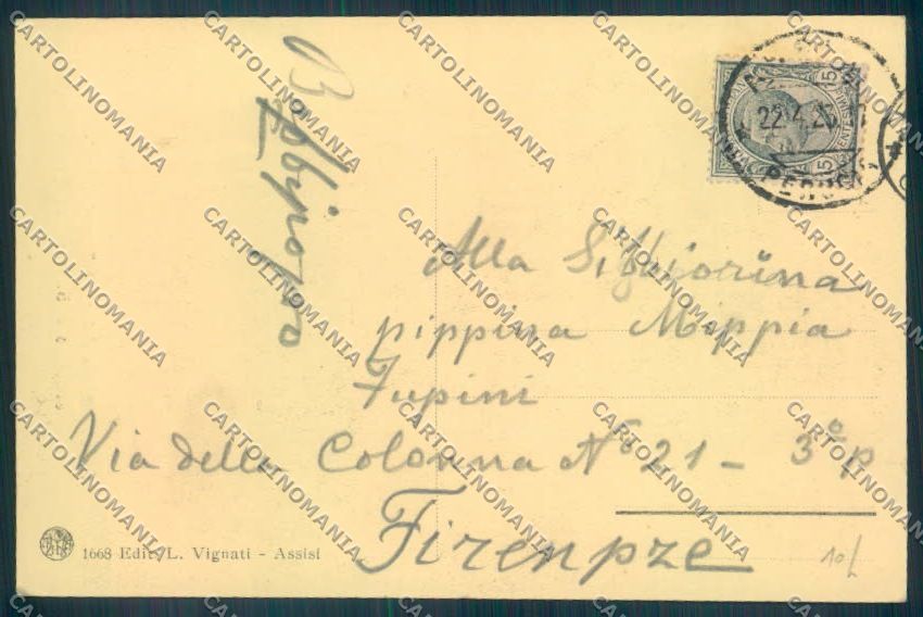 Perugia Assisi PIEGHINA cartolina ZB8546 – retro