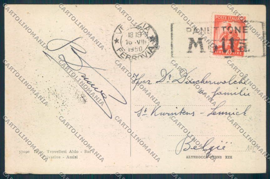 Perugia Assisi cartolina ZB8557 – retro