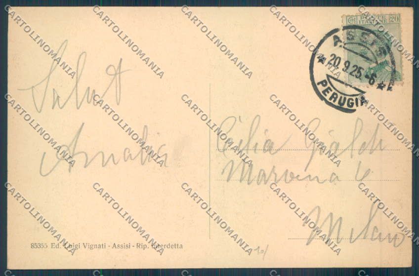 Perugia Assisi cartolina ZB8578 – retro